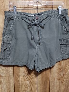 Vintage Y2K Ellemenno Cargo Mini Shorts 11 Olive Green 100% cotton